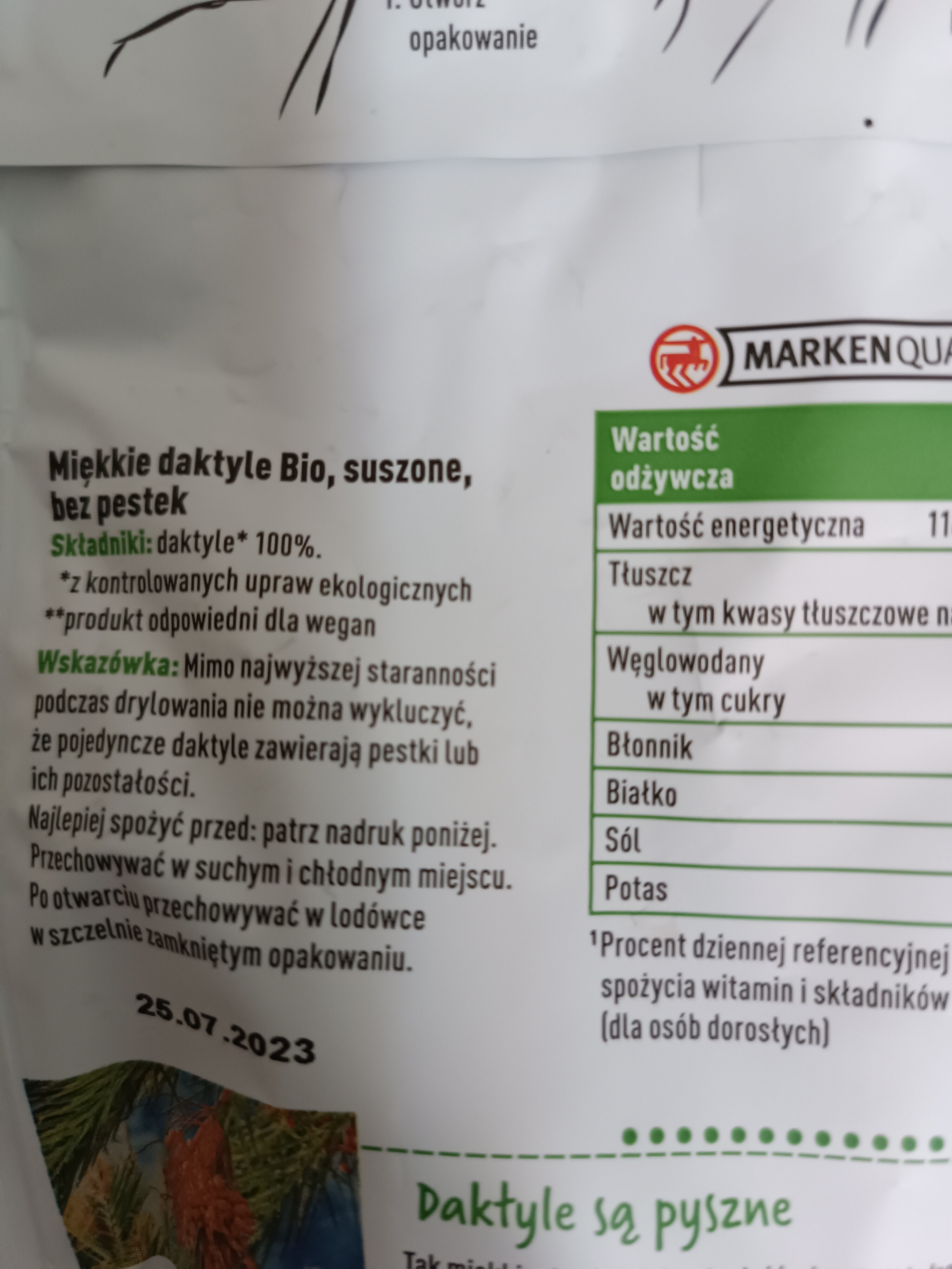 enerBIO Daktyle - Ingredients - pl