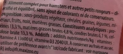 Aliment pour hamster - Ingrédients - fr