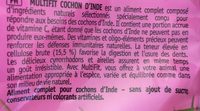 MultiFit cochon D'inde - Ingrédients - fr