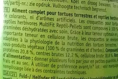 Reptil-Pellets - Nutrition facts