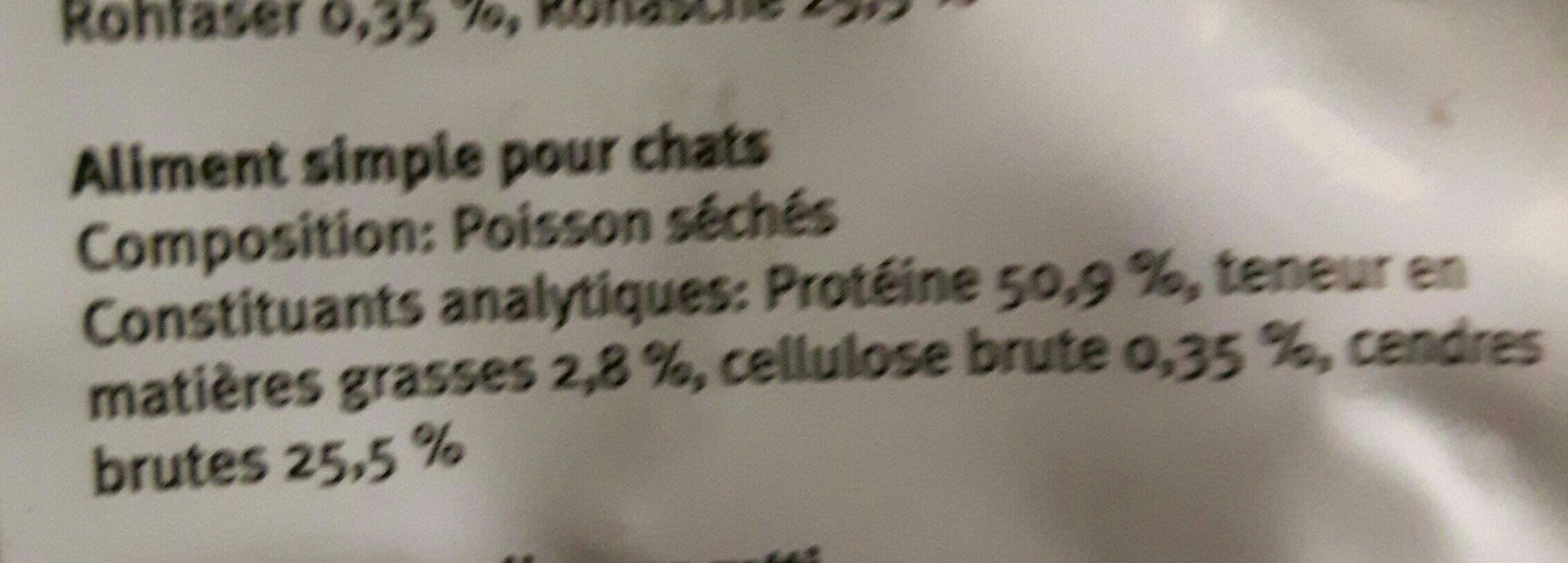 Poissons Séchés 50 - Ingrédients - fr