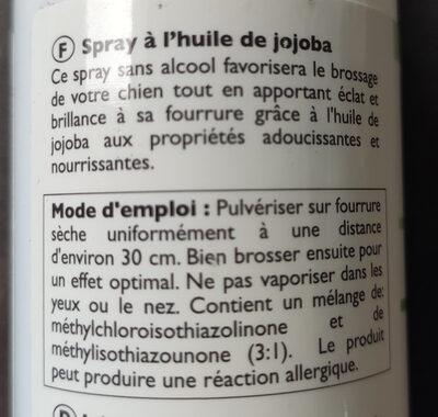 spray à l'huile de jojoba - Ingrédients