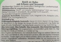 Bio Huhn mit Erbsen & Sesamöl - Ingredients - de