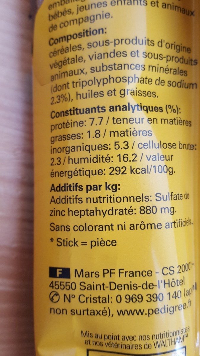 Dentastix, 80% réduction du tartre, chien plus de 10kg - Ingredients - fr