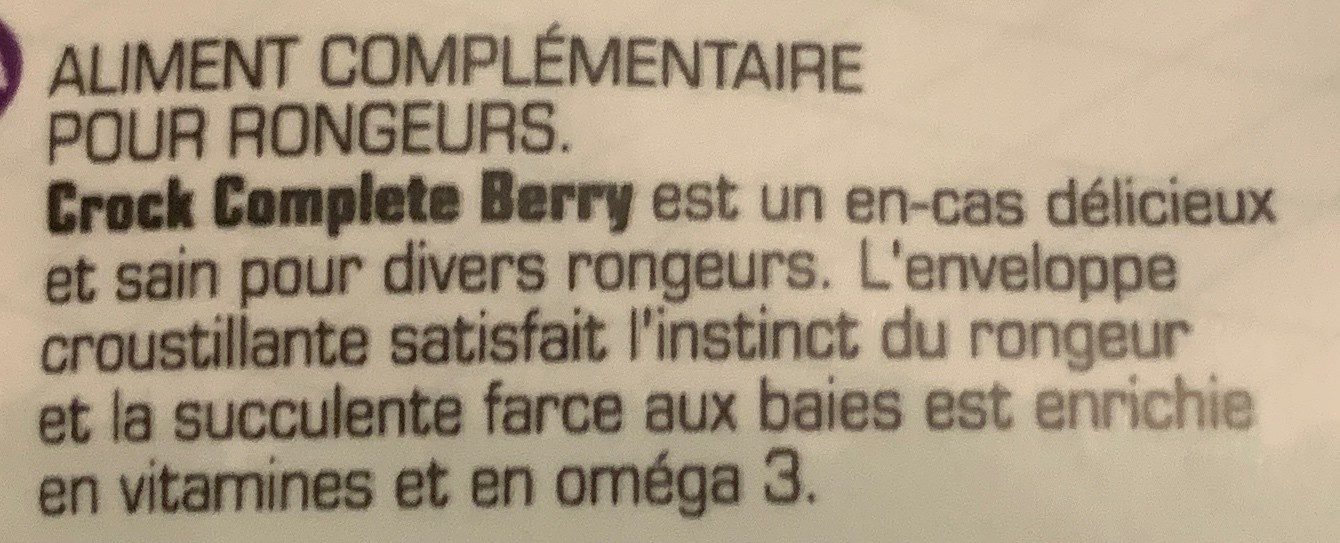 Versele Laga - Complete Crock Berry - Ingrédients - fr