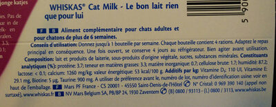 Lait pour chats et chatons - Informations nutritionnelles