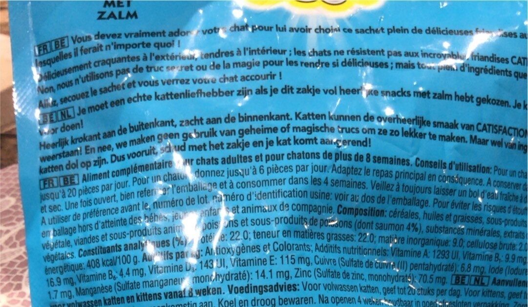 Friandise chat - Nutrition facts - fr