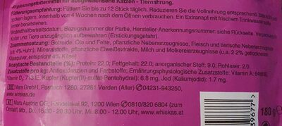 Whiskas Knuspertaschen - Nutrition facts - de
