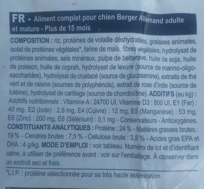 Adulte Berger Allemand - Ingredients - fr