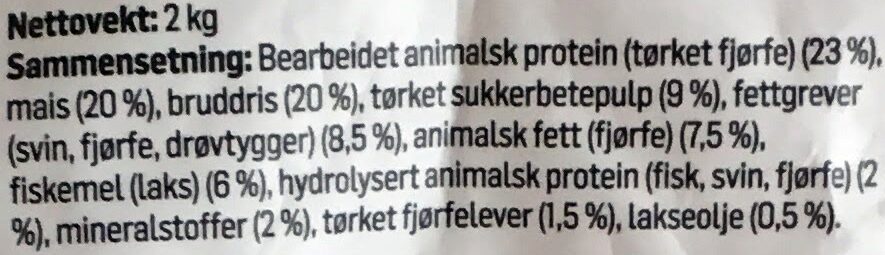 Kattemat med kyllingsmak - Ingredients - nb