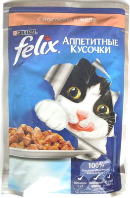 Felix Аппетитные кусочки с лососем в желе - Product - ru