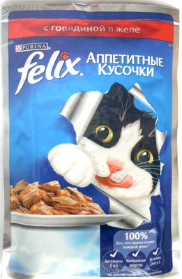 Felix Аппетитные кусочки с говядиной в желе - Product - ru