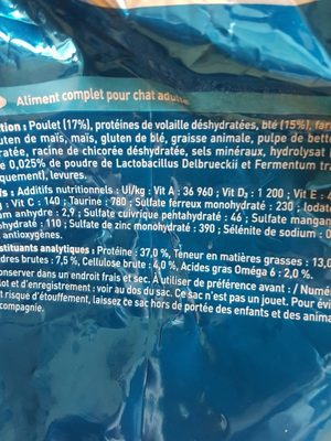 One Sec Chat Sterilise Poulet 6KG - Ingredients - fr