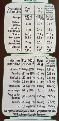 céréale chocapic - Nutrition facts - fr