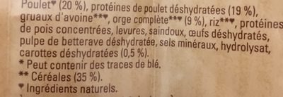 Croquettes Poulet et orge complète - Ingrédients