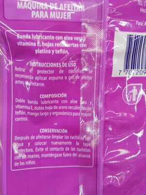 MAQUINA DE AFEITAR MUJER - Ingredients - es