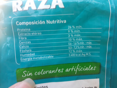 Raza - Nutrition facts