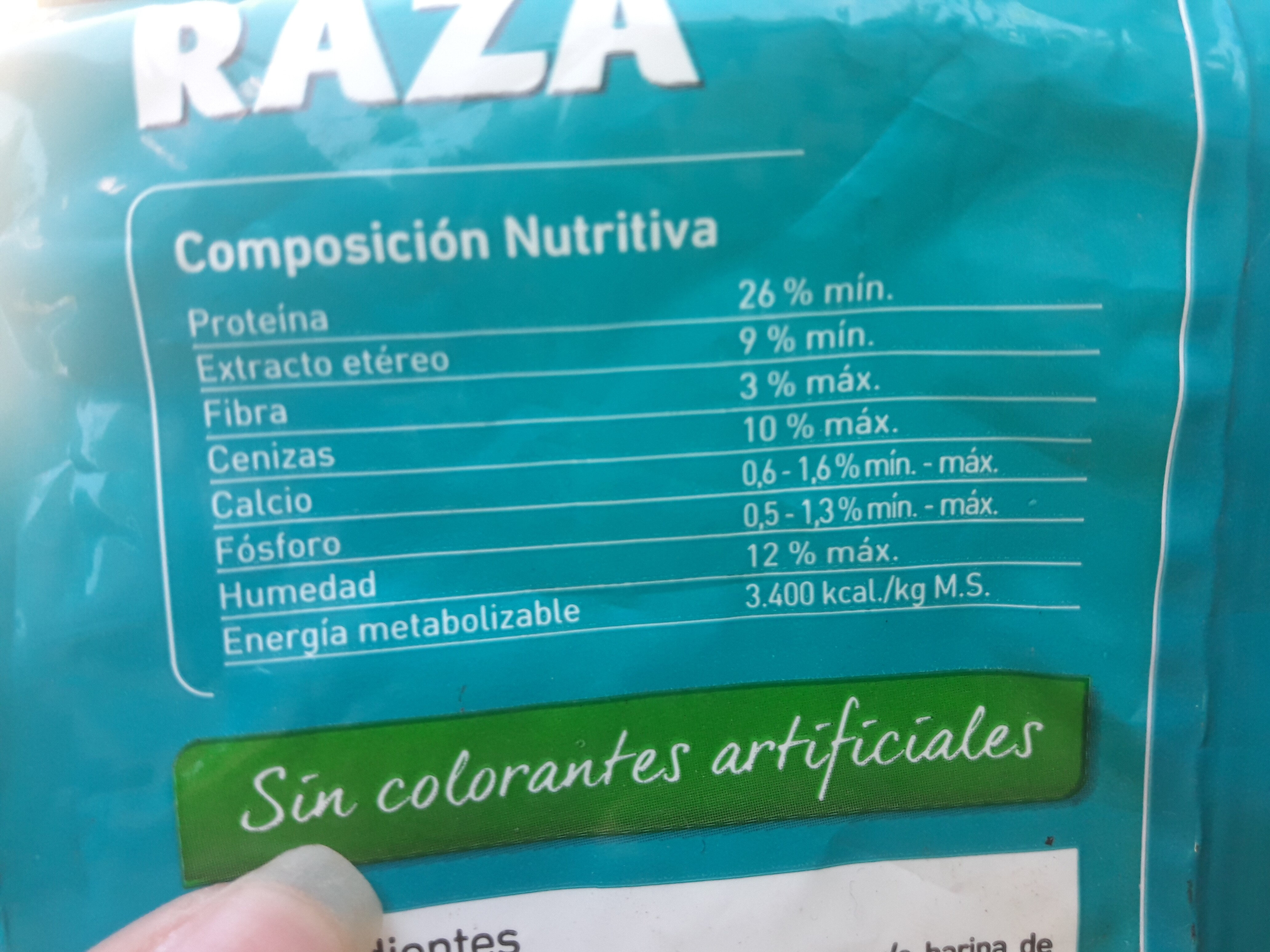 Raza - Nutrition facts - es