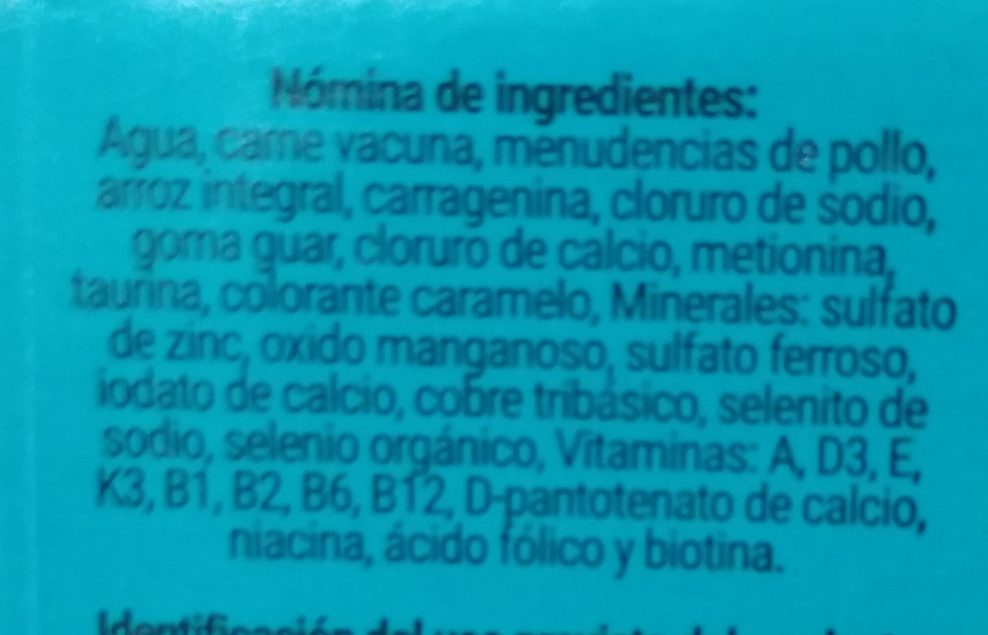 RAZA - ALIMENTO COMPLETO PARA GATOS - Ingredients - es