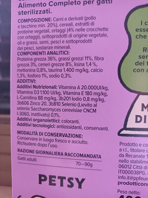 croccantini per gatti sterlizzati carni bianche verdure - Ingredients - it