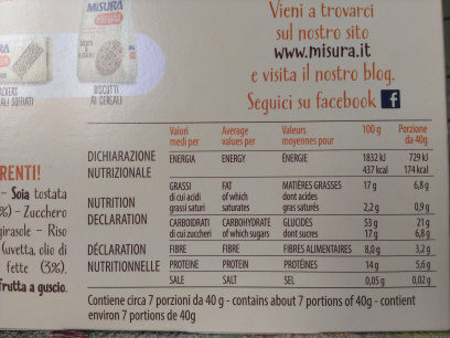 Muesli croccante con mandorle e uvetta - Nutrition facts - it
