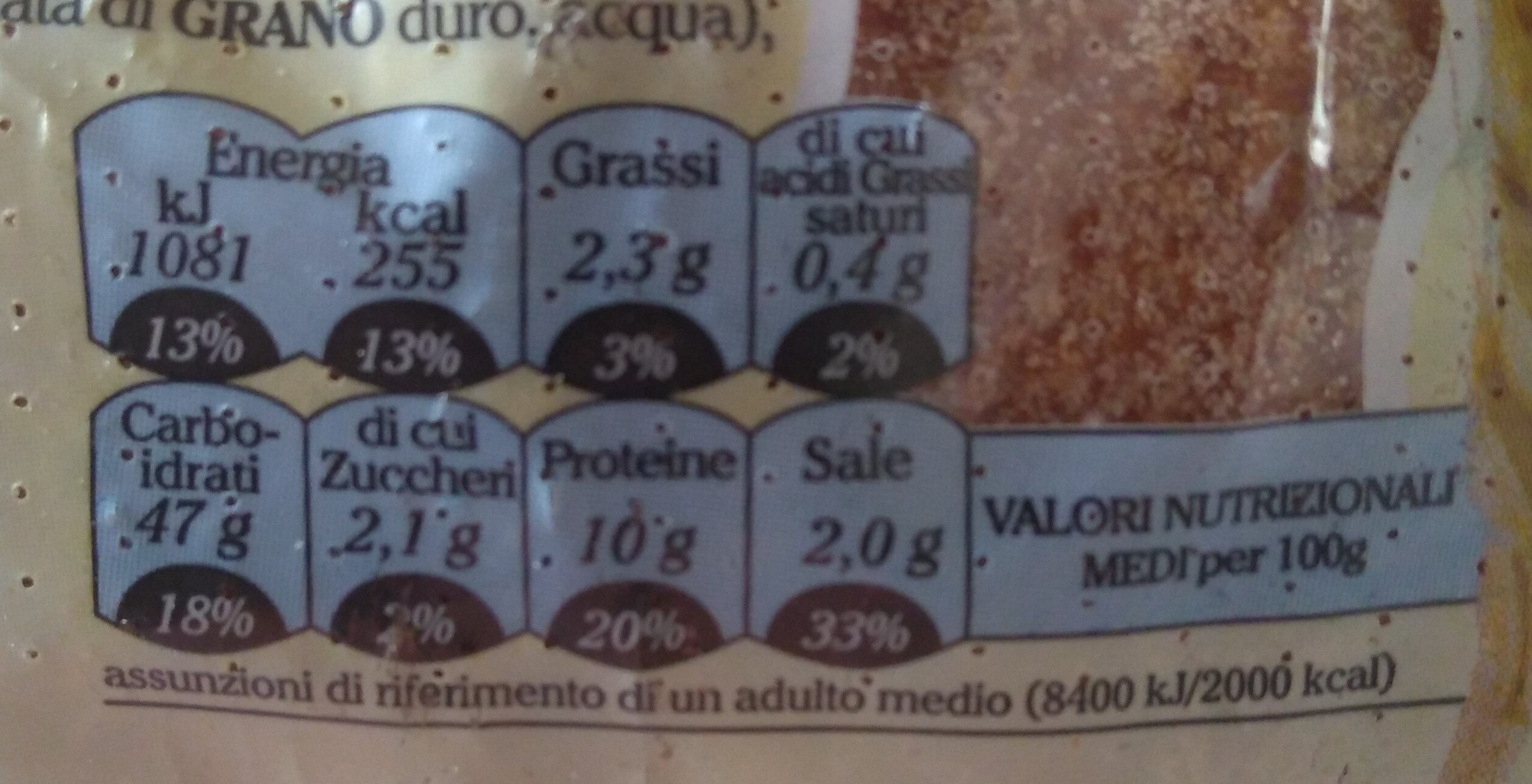 Forte Pane di semola rimacinata di grano duro - Nutrition facts - it