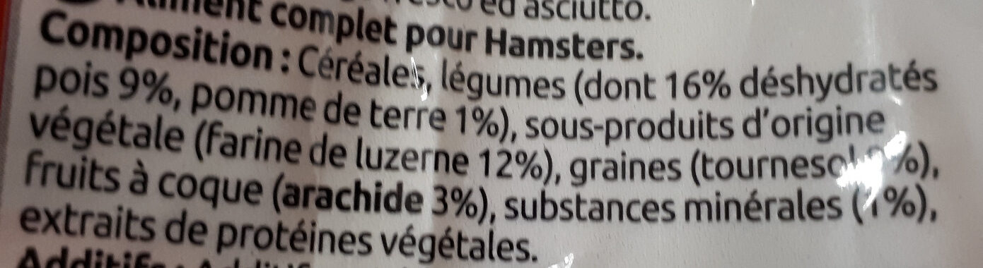 Aliment complet pour hamster - Ingrédients - fr