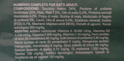 virtus authentic formula. adult cat. tacchino - Ingredients