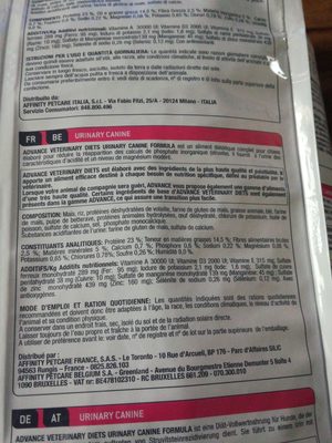 Advance Urinary Canine - Ingredients
