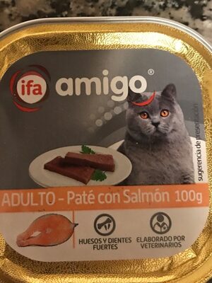 Alimento para gatos adultos, paté con salmón - Product - es