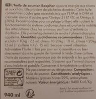 Zalmolie huile de saumon - Nutrition facts - fr