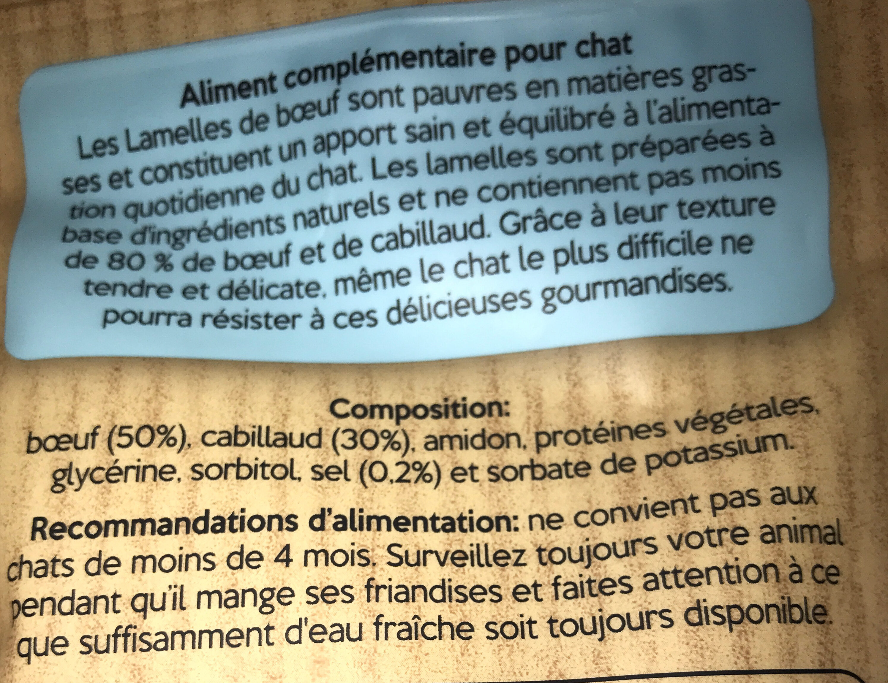 Lamelle bœuf & cabillaud - Ingrédients - fr
