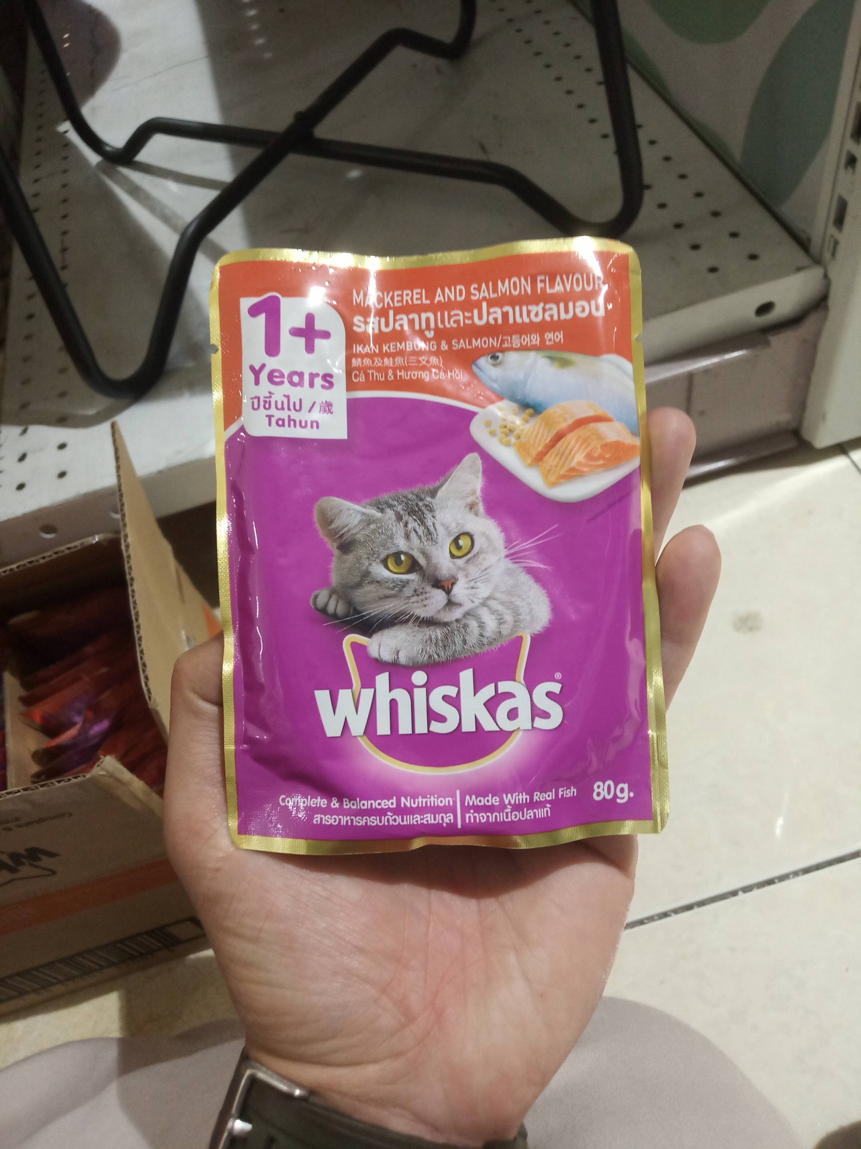 Whiskas mackerel and salmon flavour 80g - Product - en