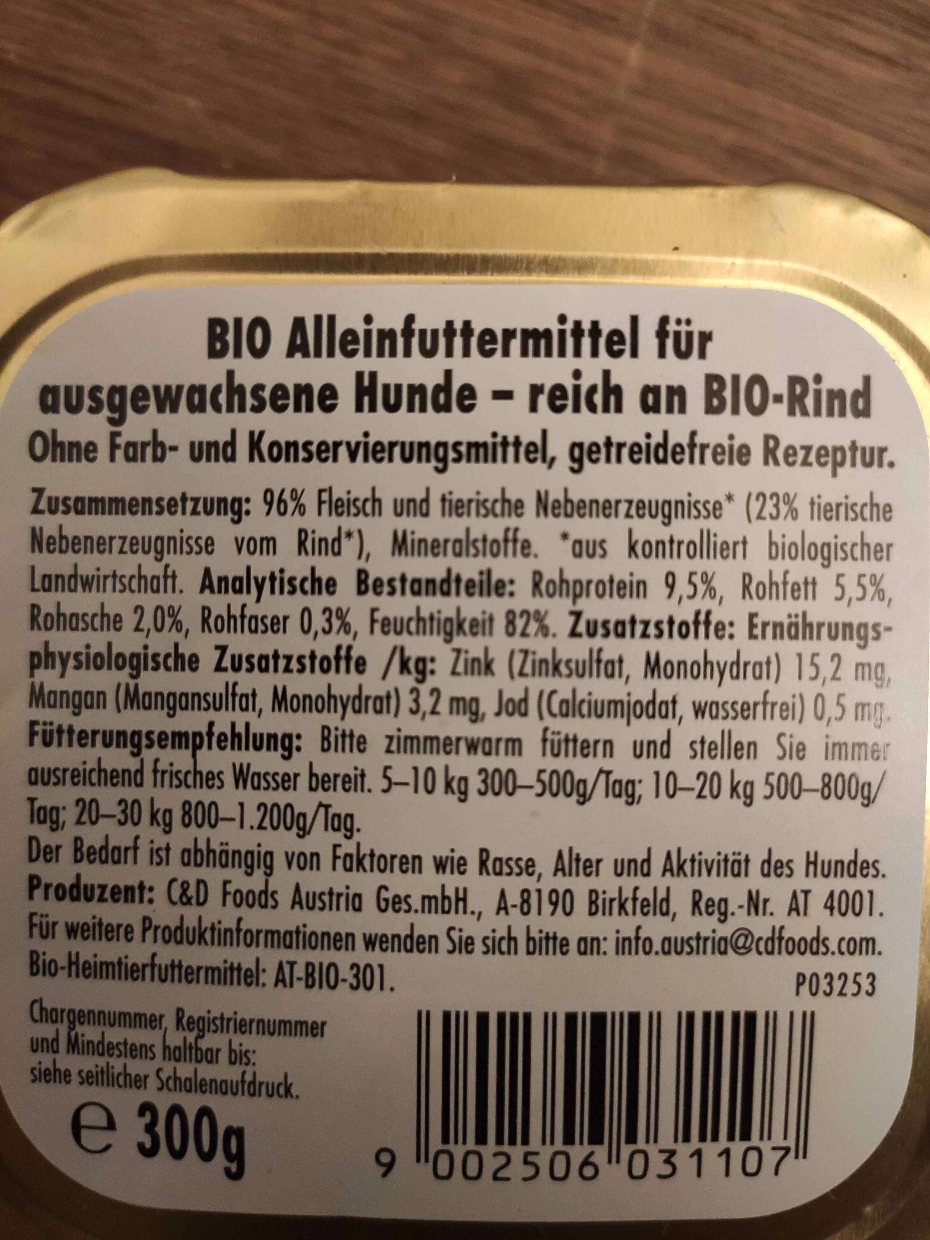 bio Rind - Ingredients - de