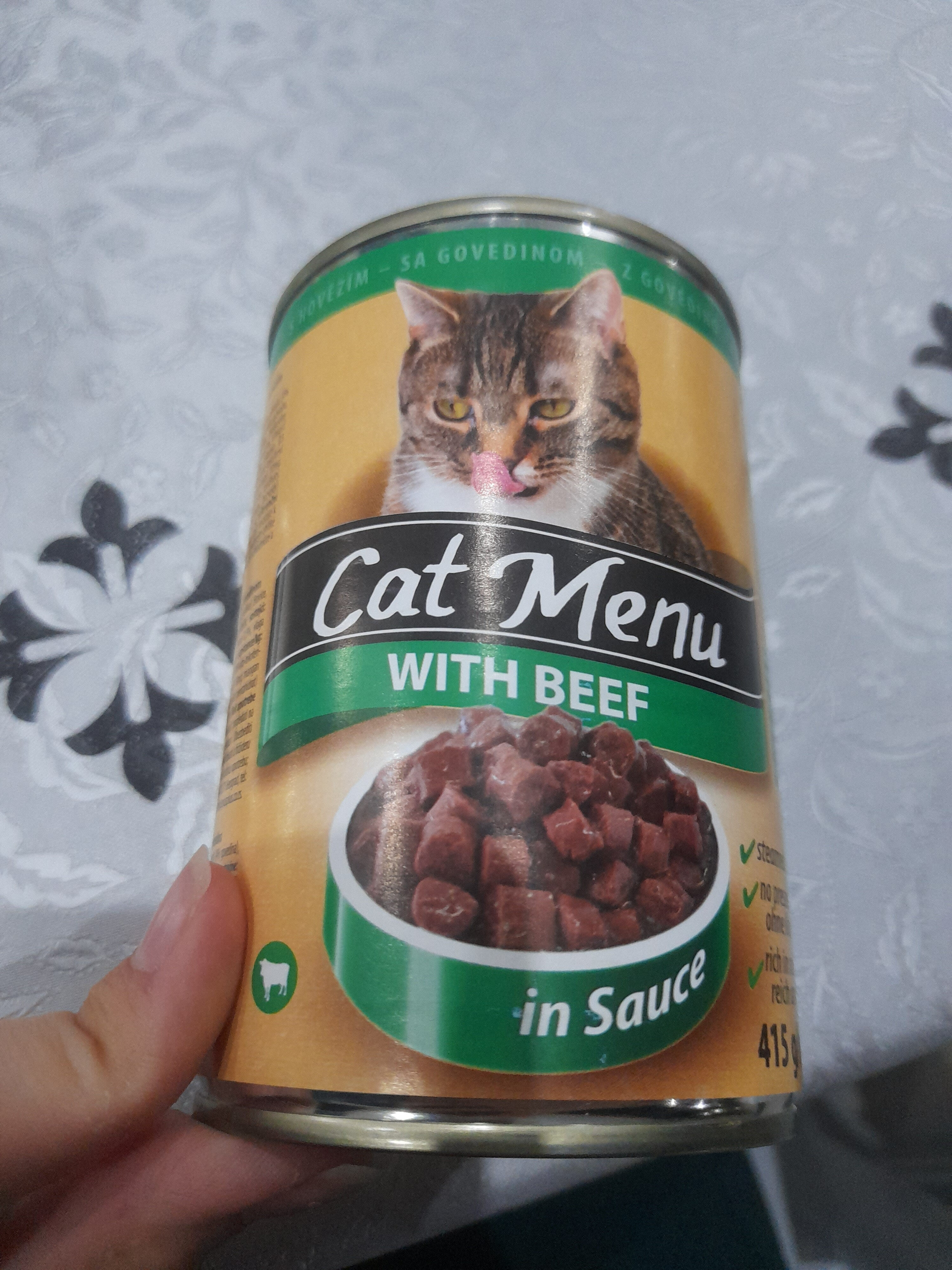 cat menu with beef in sauce - Product - en